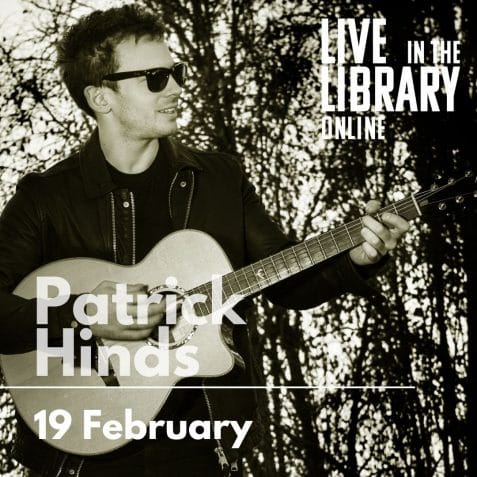 Patrick hinds, live in the library online, poplar union, poplar, tower hamlets, guitar, singer, live gig, online gig, streamed gig